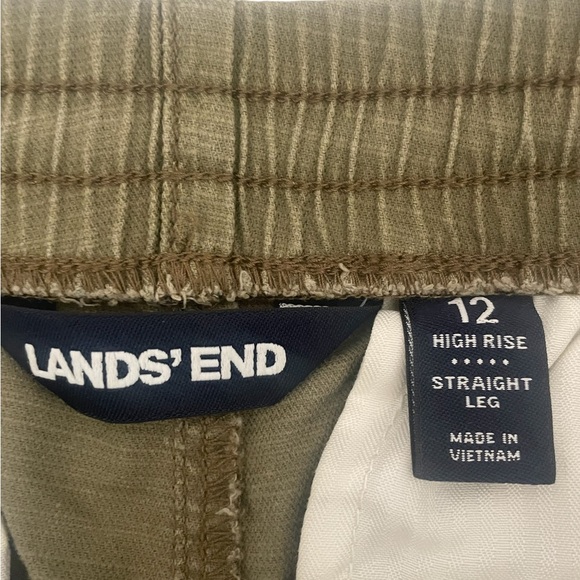 Lands End high rise straight leg army green cargo jogger pants size 12 - Picture 10 of 10